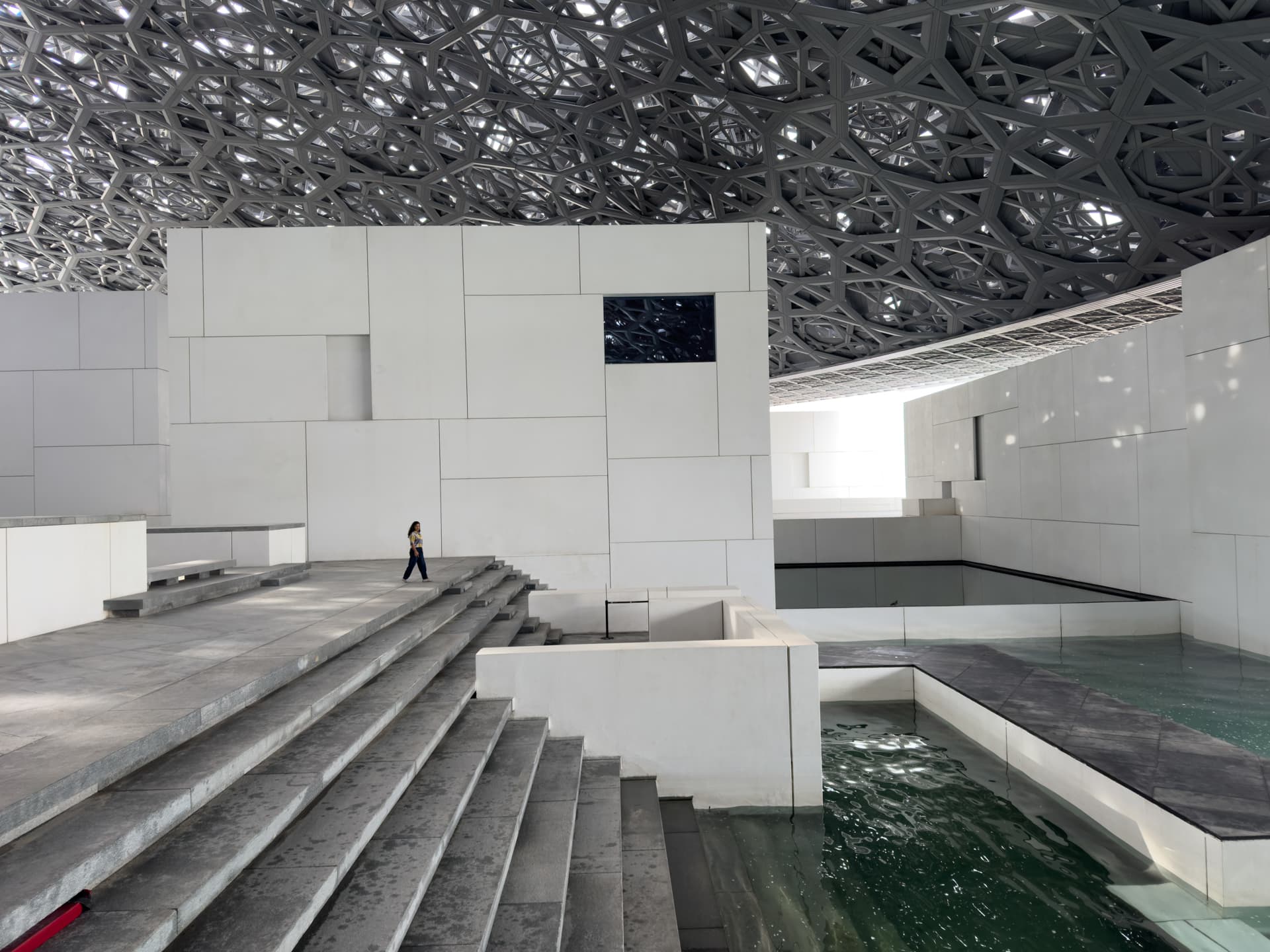 Steps leading to the Louvre Abu Dhabi dome